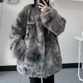 Зимние меховые пальто, хлопковая одежда, Женская Новинка 2022, уличный стиль BF Harajuku, ретро, свободная верхняя одежда, осенне-зимние куртки fp367