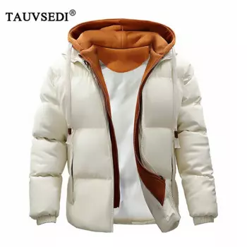 Зимние мужские повседневные куртки с капюшоном из искусственной кожи, пальто, Мужская Толстая Уличная парка, мужские зимние Бомберы, куртки, пальто