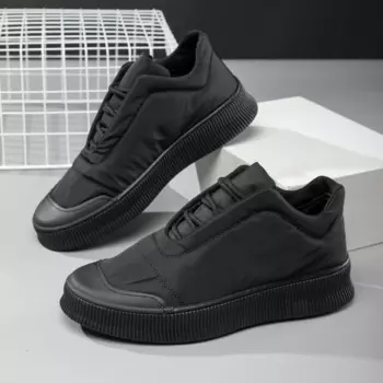 Зимние мужские универсальные модные туфли с бархатным теплым хлопком, модные туфли с низким вырезом 0025