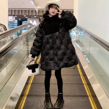 Зимние парки для маленьких девочек с хлопковой подкладкой, стеганая верхняя одежда для маленьких девочек, куртки, свободная утепленная теплая куртка для маленьких девочек