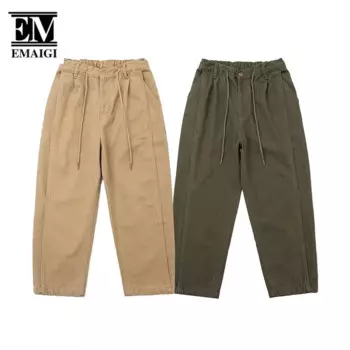 Зимние плотные бархатные мешковатые брюки, мужская Японская уличная одежда, модные Свободные повседневные винтажные теплые брюки-карго с широкими штанинами, брюки Cityboy