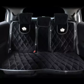 Зимние плюшевые меховые универсальные чехлы для автомобильных сидений, Заклепки в виде короны, подушка на Автокресло, аксессуары для автомобильного интерьера, чехлы на передние сиденья