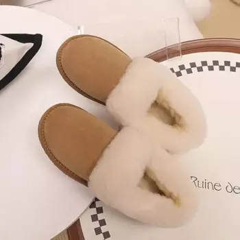 Зимние сапоги для женщин на плоском каблуке, роскошные дизайнерские плюшевые туфли с круглым носком, зимняя обувь, женские модные ботинки на меху, резиновая кожа