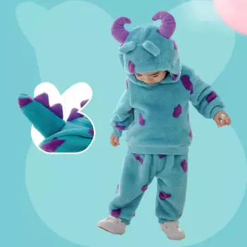 Зимний детский костюм для девочек и мальчиков, детский комплект с животными, монстра, каваи, штаны с длинными рукавами, детский костюм на Хэллоуин, костюм