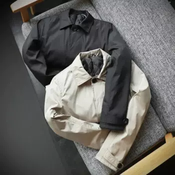Зимний непромокаемый теплый тренчкот средней длины, Мужская однотонная уличная одежда, водонепроницаемая ветрозащитная Мужская свободная повседневная куртка в японском стиле