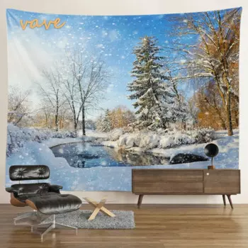 Зимний снежный лес гобелен VAVE