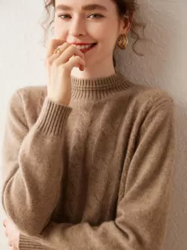 Зимний утепленный кашемировый свитер ZOCEPT для женщин, высококачественный мягкий теплый пуловер с воротником «хомут», Женский вязаный свитер