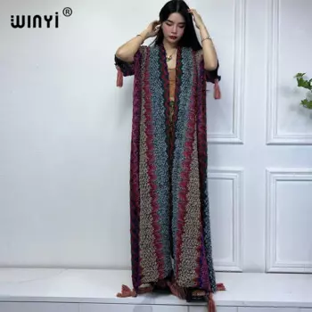 Зимний женский вязаный кардиган WINYI, свободное рождественское модное хипстерское вечернее платье, плотное теплое Женское пальто свободного размера для одежды