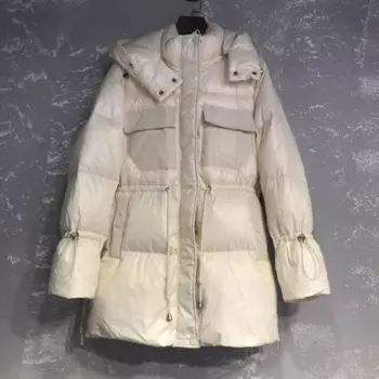 Зимняя Брендовая женская куртка на 90% белом утином пуху, Женская Толстая теплая парка, верхняя одежда с капюшоном, женская зимняя куртка 94021
