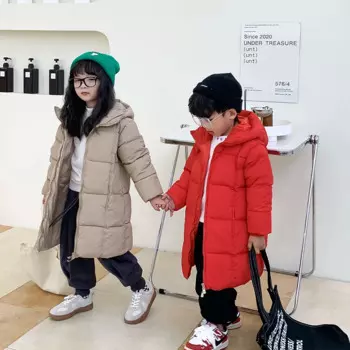 Зимняя куртка для малышей, детские парки с капюшоном, длинное пальто для мальчиков, пуховая куртка, теплая зимняя куртка для девочек, пальто, детская одежда