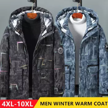 Зимняя мужская парка с хлопковой подкладкой, размеры до 10XL