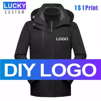 Зимняя мужская ветровка для кемпинга на открытом воздухе с индивидуальным принтом и вышитым логотипом для мужчин и женщин высокое качество теплое толстое пальто с капюшоном 3xl
