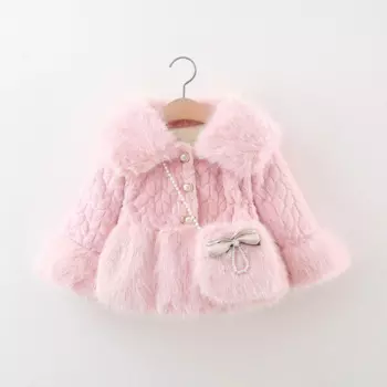 Зимняя Новинка 2024, шерстяной свитер для девочек с меховым воротником