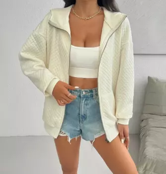 Зимняя одежда для женщин 2024 темпераментный Повседневный Свободный кардиган на молнии куртка с капюшоном Осенняя женская одежда