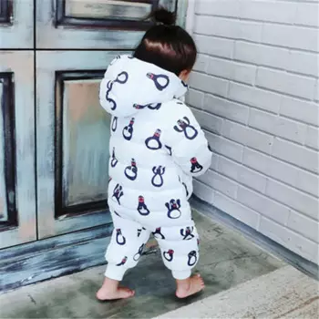 Зимняя одежда Tonytaobaby, новинка, детская одежда для малышей, комбинезон, теплая одежда с хлопковой подкладкой, зимняя одежда для маленьких девочек