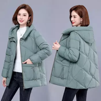 Зимняя одежда, женские парки, теплая толстая пуховая хлопковая куртка, женская модная стеганая куртка с капюшоном