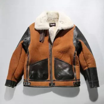 Зимняя Теплая мужская Европейская и американская куртка-бомбер B3 fur one, модная повседневная утепленная куртка из овечьей кожи с большими лацканами