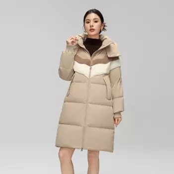 Зимняя толстая куртка на белом утином пуху 90, женская однотонная длинная парка выше колена, женская замшевая куртка средней длины с капюшоном