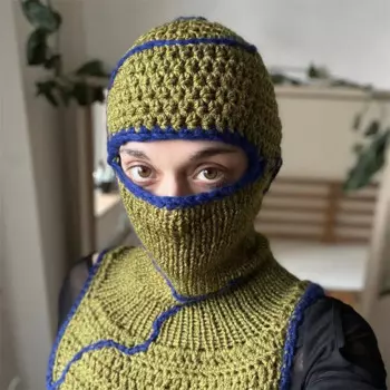 Зимняя вязаная маска для лица для женщин и мужчин ручной работы, теплый капюшон, спортивный шарф, шапка для катания на лыжах, шерстяная шапка с тремя отверстиями, шапка для велоспорта на открытом воздухе