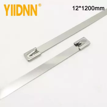 Zip-выхлопная обертка кабельные стяжки из нержавеющей стали многоцелевой кабель замок металлический галстук-бабочка, размер: 12*1200 мм 100 шт