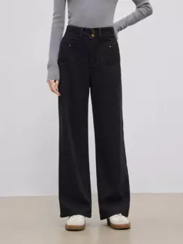 ZIQIAO женские черные джинсы зимние утепленные флисовые джинсовые черные женские брюки повседневные женские зимние длинные джинсы Lyocell 24ZQ94346