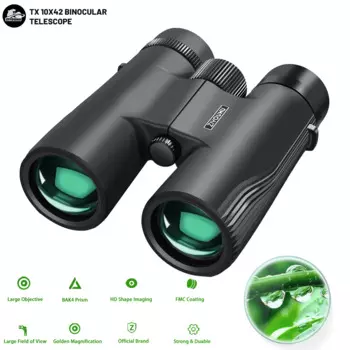 ZIYOUHU 10x42 HD бинокль-телескоп с четкой визуализацией, полностью многослойные линзы, резиновая броня для наблюдения за птицами, кемпинга, путешествий