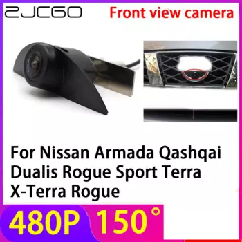 ZJCGO 480P 150 ° ЛОГОТИП, камера переднего вида для парковки автомобиля, водонепроницаемая для Nissan Armada Qashqai Dualis Rogue Sport Terra X-Terra Rogue