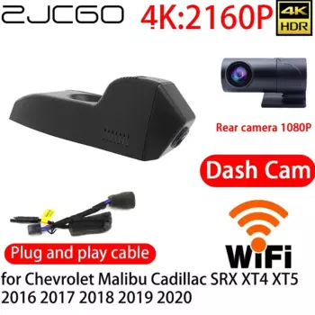 ZJCGO 4K Автомобильный видеорегистратор Видеорегистратор Wi-Fi Передняя задняя камера 24-часовой монитор для Chevrolet Malibu Cadillac SRX XT4 XT5 2016 2017 2018 2019 2020