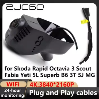 ZJCGO 4K Wi-Fi 3840*2160 Автомобильный видеорегистратор Видеорегистратор для Skoda Rapid Octavia 3 Scout Fabia Yeti 5L Superb B6 3T 5J MG