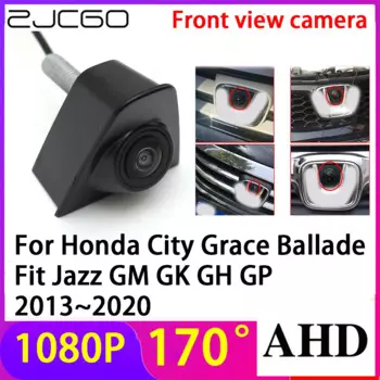 ZJCGO AHD 1080P LOGO Автомобильная парковочная камера переднего вида Водонепроницаемая для Honda City Grace Ballade Fit Jazz GM GK GH GP 2013 ~ 2020