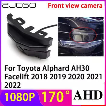 ZJCGO AHD 1080P ЛОГОТИП Автомобильная парковочная камера переднего вида Водонепроницаемая для Toyota Alphard AH30 Facelift 2018 2019 2020 2021 2022