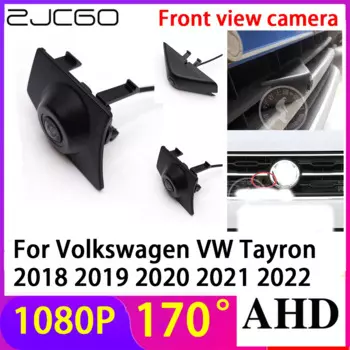 ZJCGO AHD 1080P Водонепроницаемая камера переднего вида с логотипом для парковки автомобилей Volkswagen VW Tayron 2018 2019 2020 2021 2022