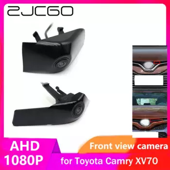 ZJCGO AHD CVBS 1080P 170 ° Автомобильный логотип, парковочная камера переднего вида для Toyota Camry XV70