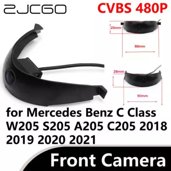 ZJCGO CVBS 480P 170г ° Автомобильная парковочная камера с логотипом спереди для Mercedes Benz C Class W205 S205 A205 C205 2018 2019 2020 2021