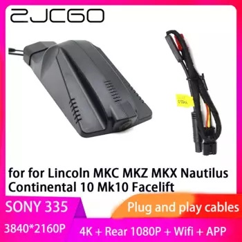 ZJCGO Plug and Play DVR Dash Cam UHD 4K 2160P Видеорегистратор для Lincoln MKC MKZ MKX Nautilus Continental 10 Mk10 Facelift