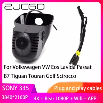 ZJCGO Plug and Play DVR Dash Cam 4K 2160P Видеорегистратор для Volkswagen VW Eos Lavida Passat B7 Tiguan Touran Golf Scirocco