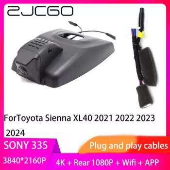 ZJCGO Plug and Play DVR видеорегистратор 4K 2160P видеорегистратор для Toyota Sienna XL40 2021 2022 2023 2024