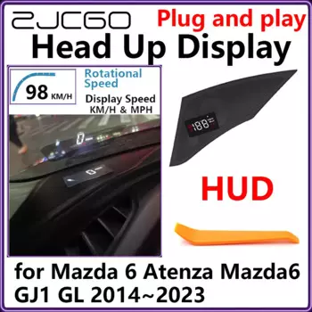 ZJCGO скрытый HUD проектор автомобильный проектор Plug and Play дисплей скорости вращения для Mazda 6 Atenza Mazda6 GJ1 GL 2014 ~ 2023