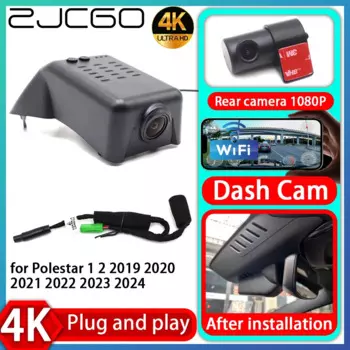 ZJCGO UHD 4K 2160P Plug and Play DVR Dash Cam Видеорегистратор для Polestar 1 2 2019 2020 2021 2022 2023 2024