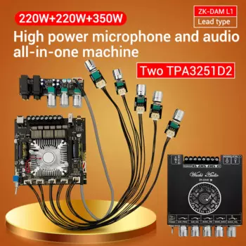 ZK-DAM L1 220 Вт * 2 + 350 Вт 2,1 канальная Плата усилителя BT высокомощный микрофон для караоке и пения, аудио, устройство «все в одном»