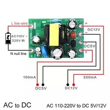 ZLinKJ Isolated Switch Module Преобразователь напряжения AC-DC 110-230В до 5В/12В