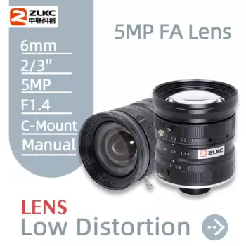 Крепление объектива камеры ручной радужной видеонаблюдения 6 мм 2/3 дюйма F1.4