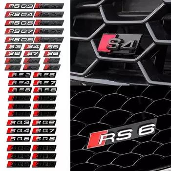 Значок эмблемы передней решетки автомобиля для Audi S3 S4 S5 S6 S7 S8 RS3 RS4 RS5 RS6 RS7 RS8 SQ3 SQ4 SQ5 SQ6 SQ7 SQ7 RSQ3 RSQ5 RSQ7 RSQ8