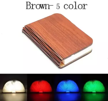 ЗОДОЛАМП 3D деревянный складной ночник RGB