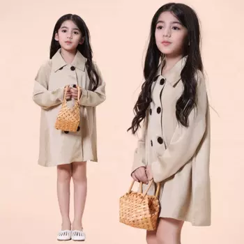 ZOETOP весенне-осенняя детская ветровка для девочек, пальто с лацканами, верхняя одежда для девочек-подростков, плащ для девочек, осенняя куртка