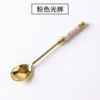 Золотая десертная ложка EINSOG из нержавеющей стали