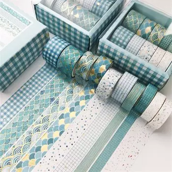 Золотая фольга Washi Tape 10 рулонов YOUQIWJ