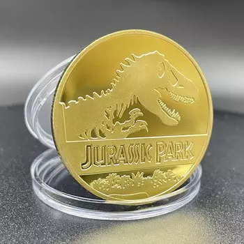 Золотая монета Динозавр Парк Юрского периода OIMG