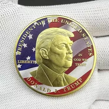 Золотая монета Дональда Трампа 2024