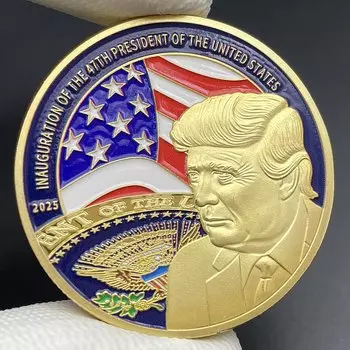 Золотая монета-вызов 47-й президент США OIMG